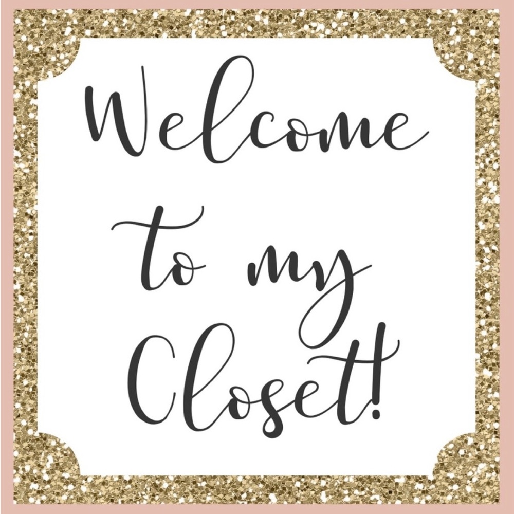 Decorative Welcome Sign with Gold Glitter Border